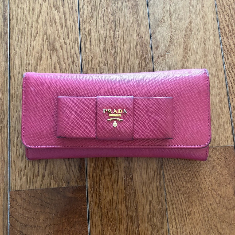 Prada Wallet in Pink & Gold